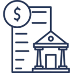 ikona sądu i dokumentów związanych z unieważnieniem kredytu